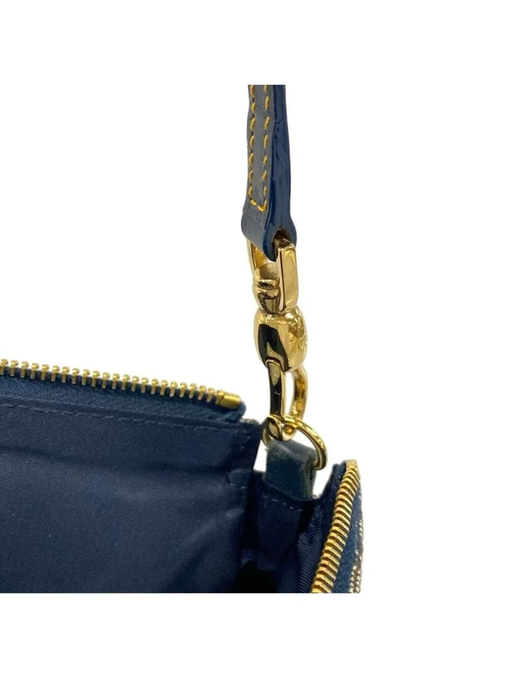 Dior Handbag Saddle Pouch Navy Ivory Leather